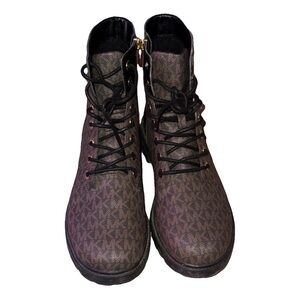 Michael Kors Signature Logo Lace-Up Boots - Side Zip- Excellent Condition